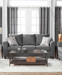 Hughes Furniture Sofa Sets - Stationary Granite Flared Arm Sofa And Loveseat