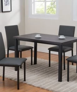 Crown Mark Orlo Gray And Black Dining Set