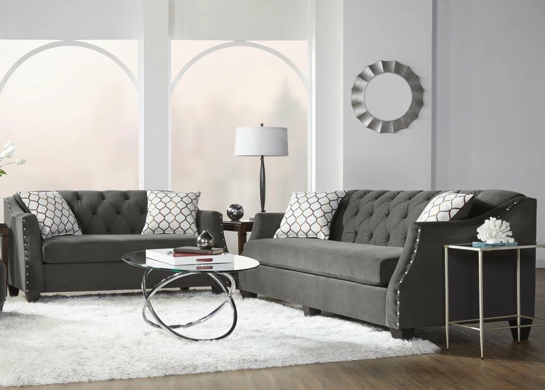 Hughes Furniture Bing Ash Sofa And Loveseat