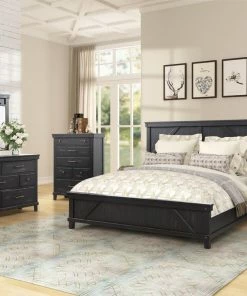Bernards Furniture Spruce Creek Farmhouse Black Queen Bedroom Set