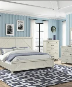 Bernards Furniture Spruce Creek Farmhouse White King Bedroom Set