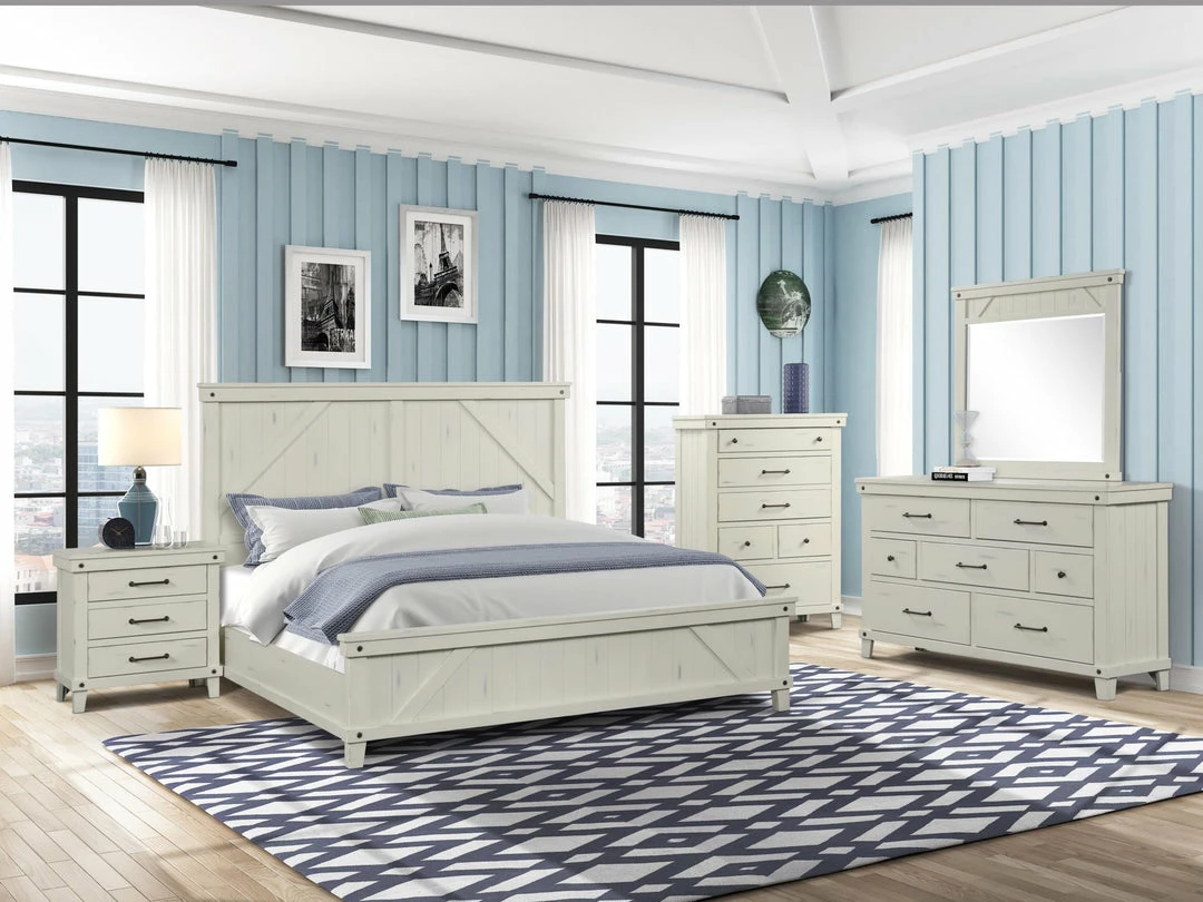 Bernards Furniture Spruce Creek Farmhouse White Queen Bedroom Set