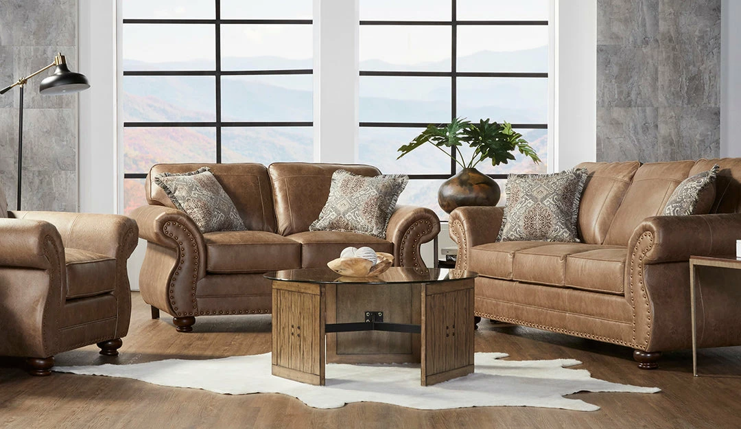 Hughes Furniture Jetson Ginger Sofa And Loveseat