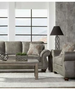 Hughes Furniture Bombay Gray Sofa And Loveseat Sofa Sets - Stationary