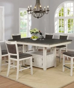 Lifestyle Furniture Driftwood White And Gray Storage Dining Set
