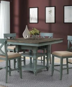 Lifestyle Furniture Robins Egg Counter Farmhouse Dining Set