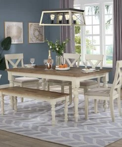 Lifestyle Furniture Country Almond Farmhouse Table Dining Set