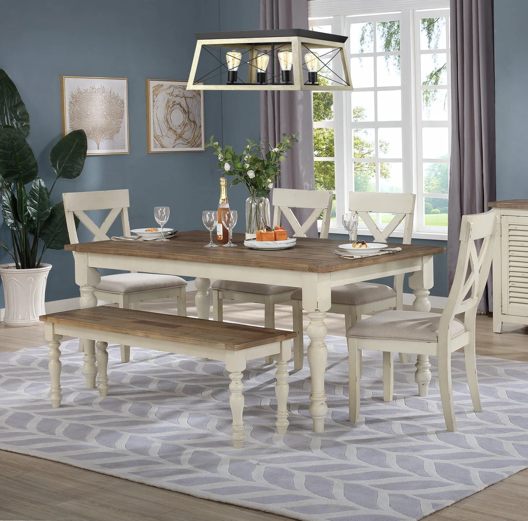 Lifestyle Furniture Country Almond Farmhouse Table Dining Set