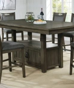 Lifestyle Furniture Farmhouse Brown And Gray Storage Dining Set