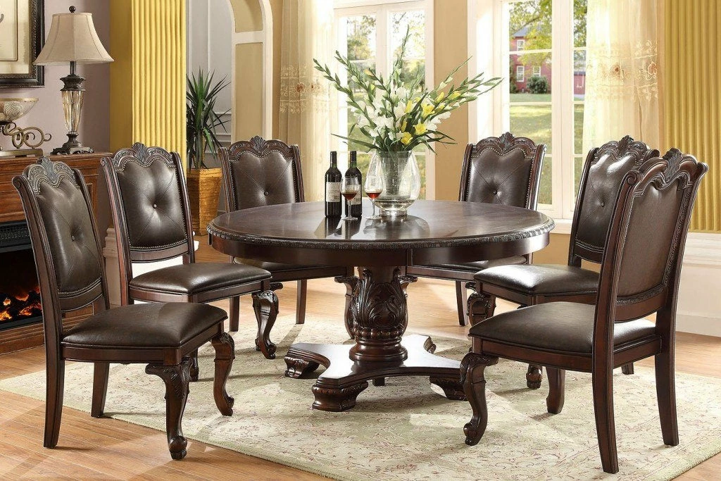 Crown Mark Kiera Brown Round Dining Collection