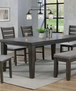 Crown Mark Bardstown Plank Gray Dining Set
