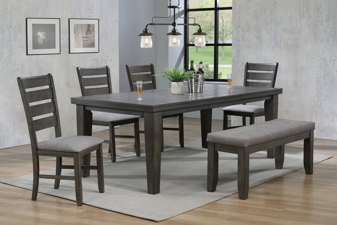 Crown Mark Bardstown Plank Gray Dining Set