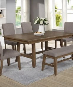 Crown Mark Nostalgic Brown Upholstered Dining Set