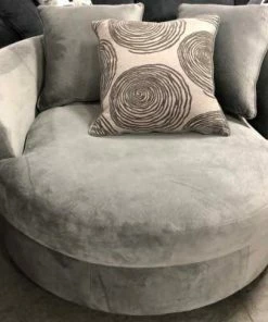 Minhas Sectionals Olympian Silver Chaise Sectional