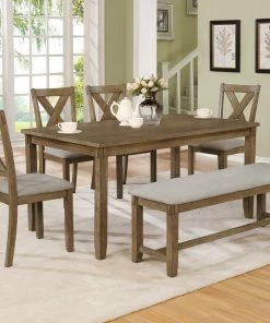 Crown Mark Clara Brown Dining Set With Bench