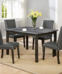 Crown Mark Pompei Gray Marble Dining Set