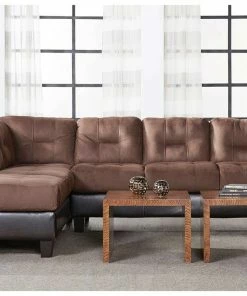 Hughes Furniture Sectionals Walnut Brown Chaise Sectional