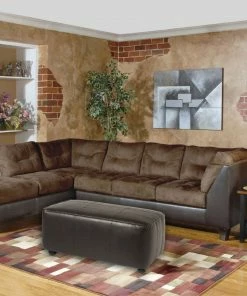 Hughes Furniture Sectionals Walnut Brown Chaise Sectional