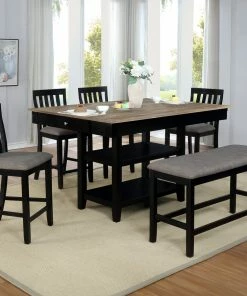 Crown Mark Nina Black & Gray Counter Dining Set