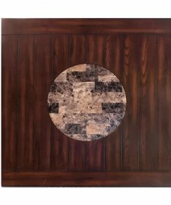 Crown Mark Merlot & Marble Lazy Susan Counter Dining Set