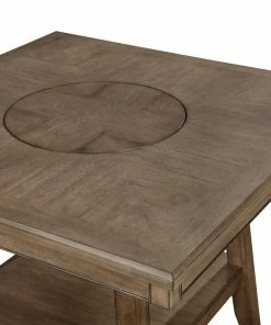 Crown Mark Manning Lazy Susan Grey Counter Dining Set