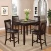 Crown Mark Checkerboard Marble Counter Height Dining Set
