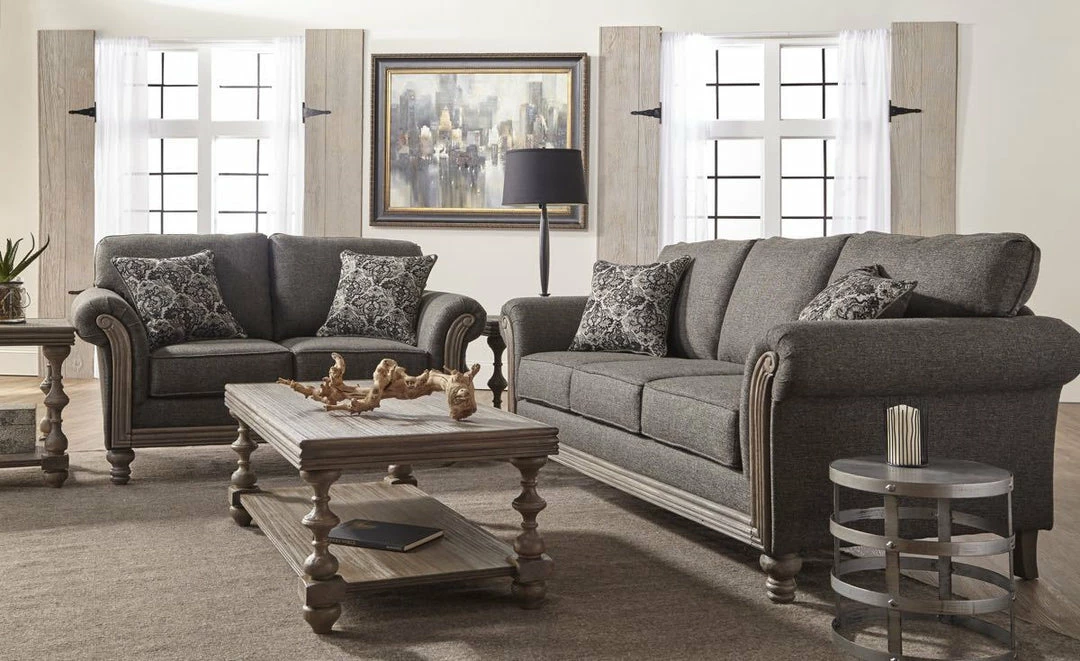 Hughes Furniture Element Obsidian Sofa And Loveseat