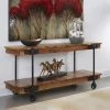 Coast To Coast Furniture Rustic Wheeled Console Table