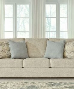Ashley Furniture Sofa Sets - Stationary Easy Breezy Ivory And Soft Blue Sofa And Loveseat