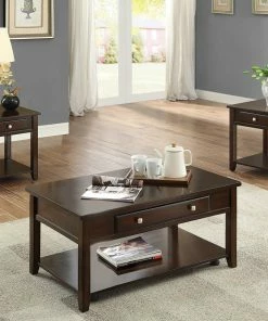 Crown Mark Brown Lift Top Coffee Table Set