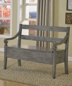 Crown Mark Accent Chairs Kennedy Grey Storage Bench