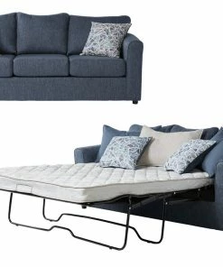 Hughes Furniture Becker Cobalt Queen Sleeper Sofa Sets - Stationary