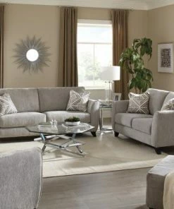 Jackson/Catnapper Sofa Sets - Stationary Catnapper Chenille Sofa And Loveseat