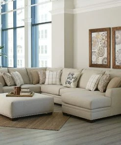 Jackson/Catnapper Home Sweet Home Farmhouse Chaise Sectional With Ottoman Sectionals