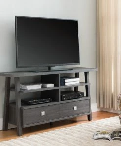 Crown Mark Accent Chests Contemporary Gray Entertainment Console