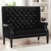 Crown Mark Odina Black Tufted Accent Loveseat Accent Chairs