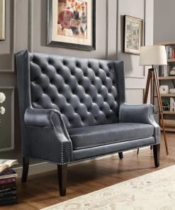 Crown Mark Odina Gray Tufted Accent Loveseat Accent Chairs
