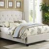 Crown Mark Eva Ivory Platform Bed Headboards & Beds