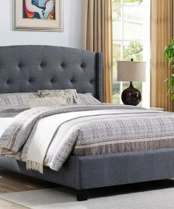 Crown Mark Eva Grey Platform Bed Headboards & Beds