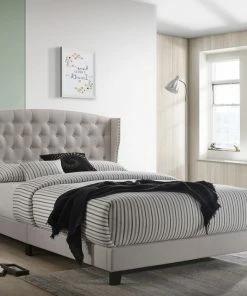 Crown Mark Headboards & Beds Rosemary Khaki Platform Bed