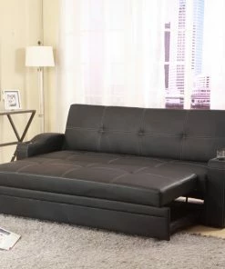 Crown Mark Kid's Beds, Bunkbeds & More Easton Black Trundle Sofa