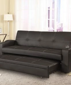 Crown Mark Kid's Beds, Bunkbeds & More Easton Black Trundle Sofa