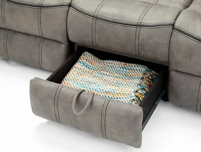 Lane Home Furnishings Sofa Sets - Reclining Stone Gray Power USB Reclining Sofa And Loveseat