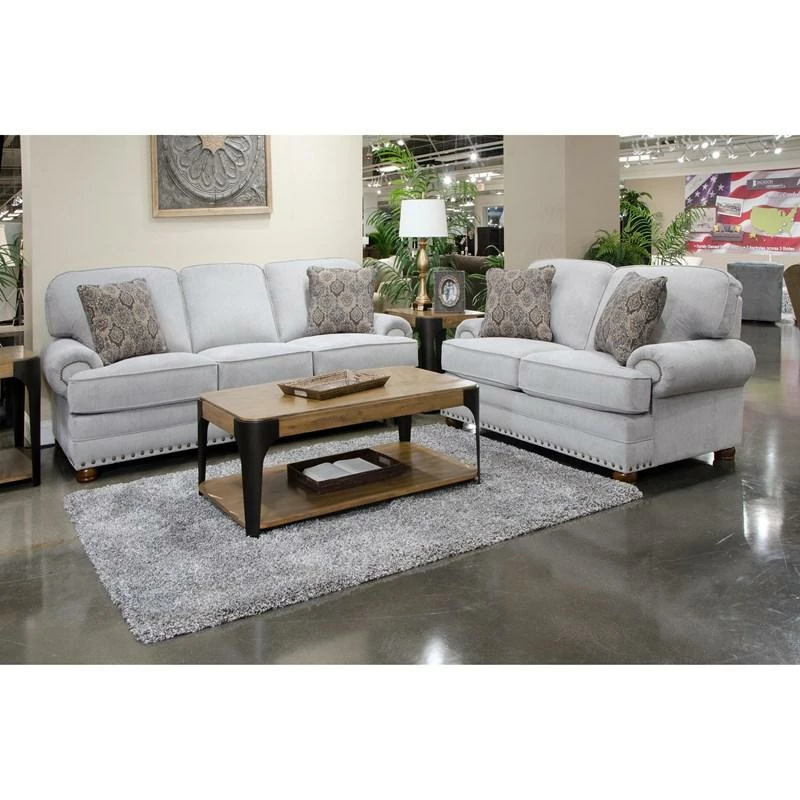 Jackson/Catnapper Farmhouse Heirloom Nickel Sofa And Loveseat Sofa Sets - Stationary