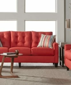 Hughes Furniture Jitterbug Red Sofa And Loveseat Sofa Sets - Stationary