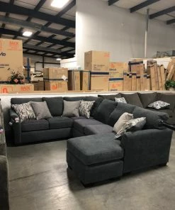 Lane Home Furnishings Pacific Steel Blue Sectional Sectionals