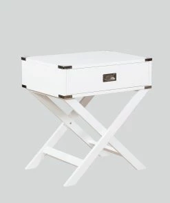 Crown Mark Accent Chests Hudson White Chairside Table