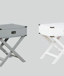 Crown Mark Accent Chests Hudson White Chairside Table