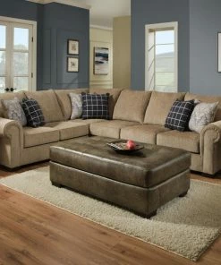 Lane Home Furnishings Gavin Mushroom And Blue Sectional Sectionals