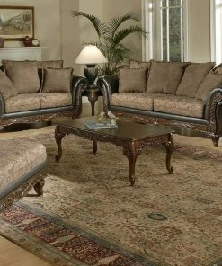 Hughes Furniture Sofa Sets - Stationary Silas Raisin Wood Trim Sofa And Loveseat By Serta Upholstery